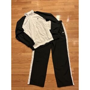 Adidas Mens L Black White Clima365 Tracksuit Activewear Pants & Jacket Y2K